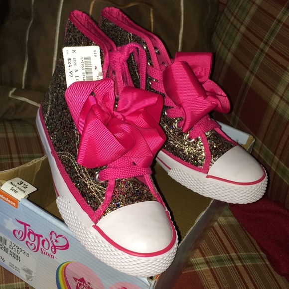 Jojo Siwa Glitter Legacee High Tops 🎀 New! 3 1/2 - Picture 1 of 4